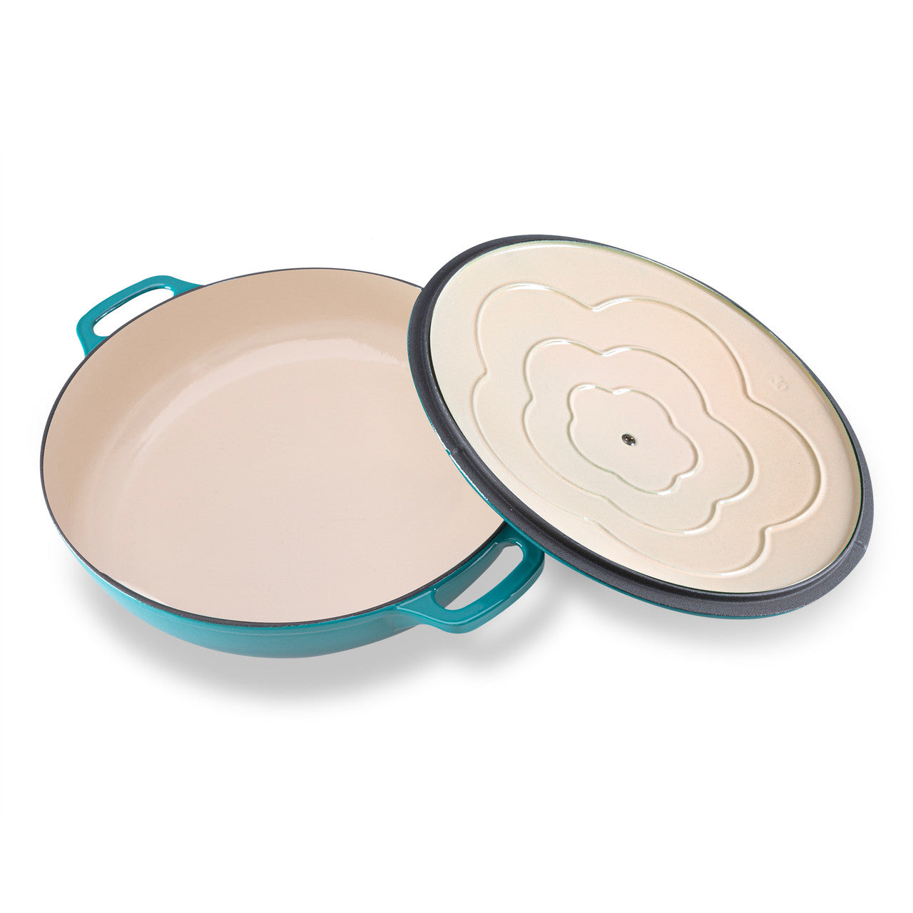 Chasseur Low Round Casserole 30cm/2.5L - Mediterranean - Mediterranean Blue