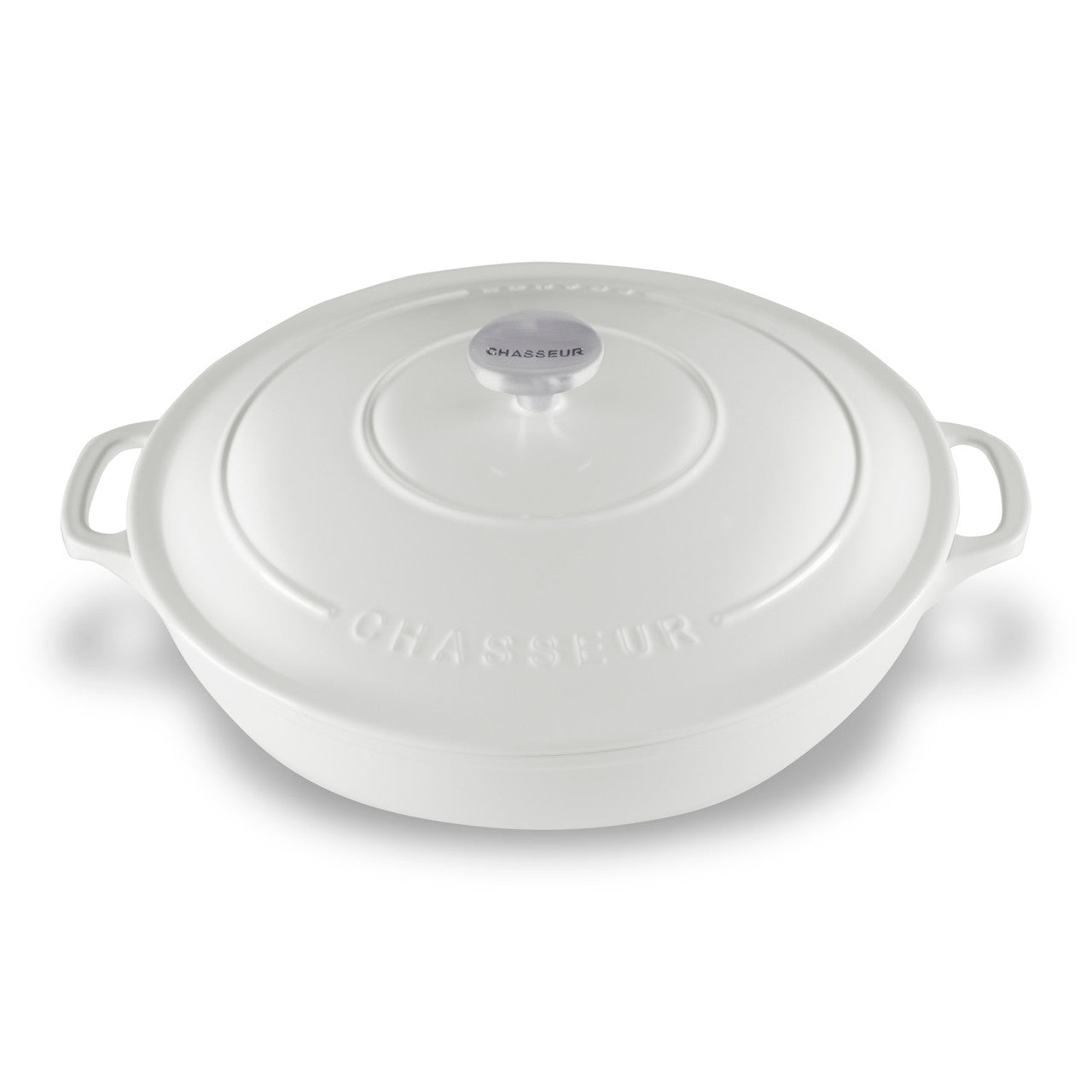 Chasseur Low Round Casserole 30cm/2.5L - Brilliant White