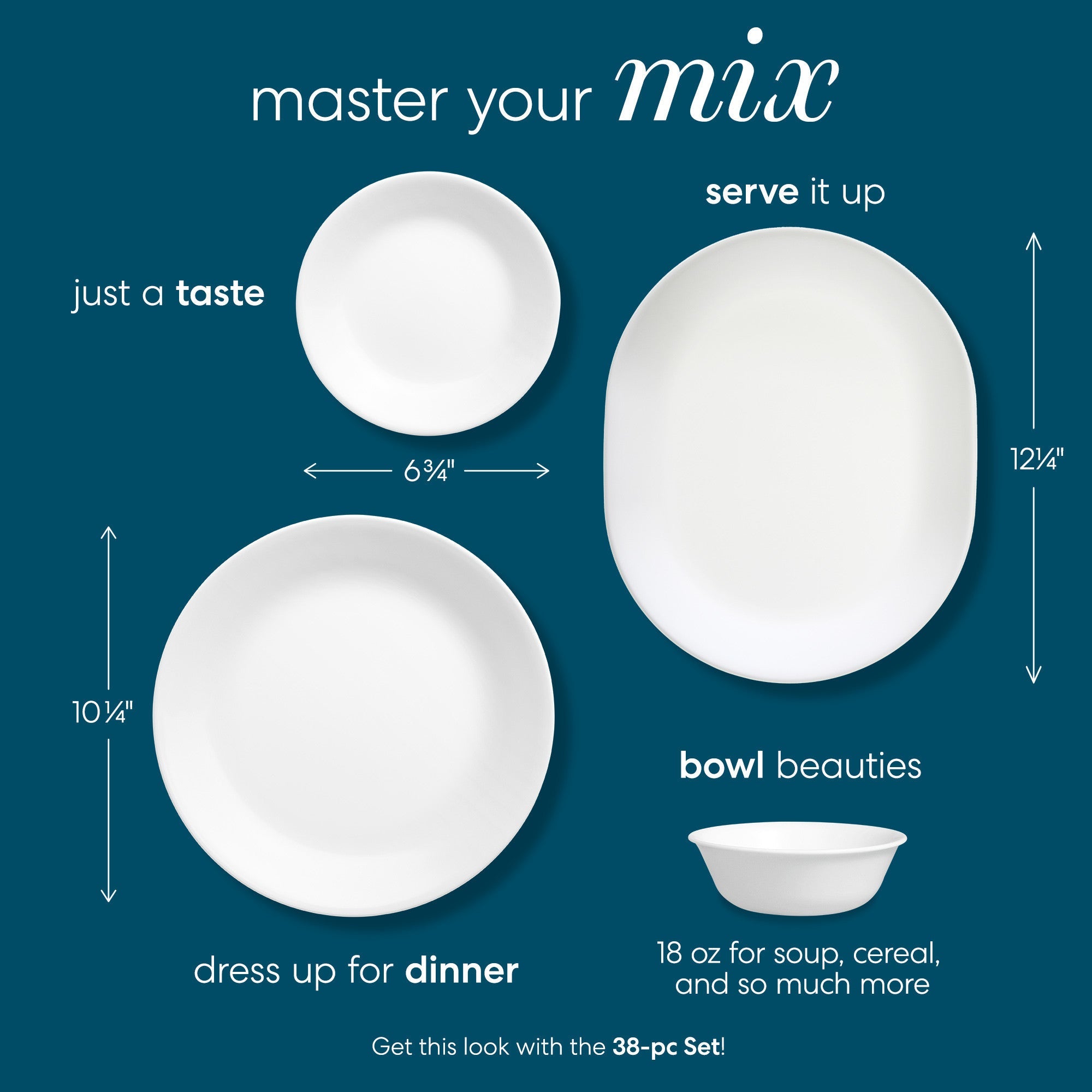 Corelle Winter Frost White 38 Piece Dinner Set