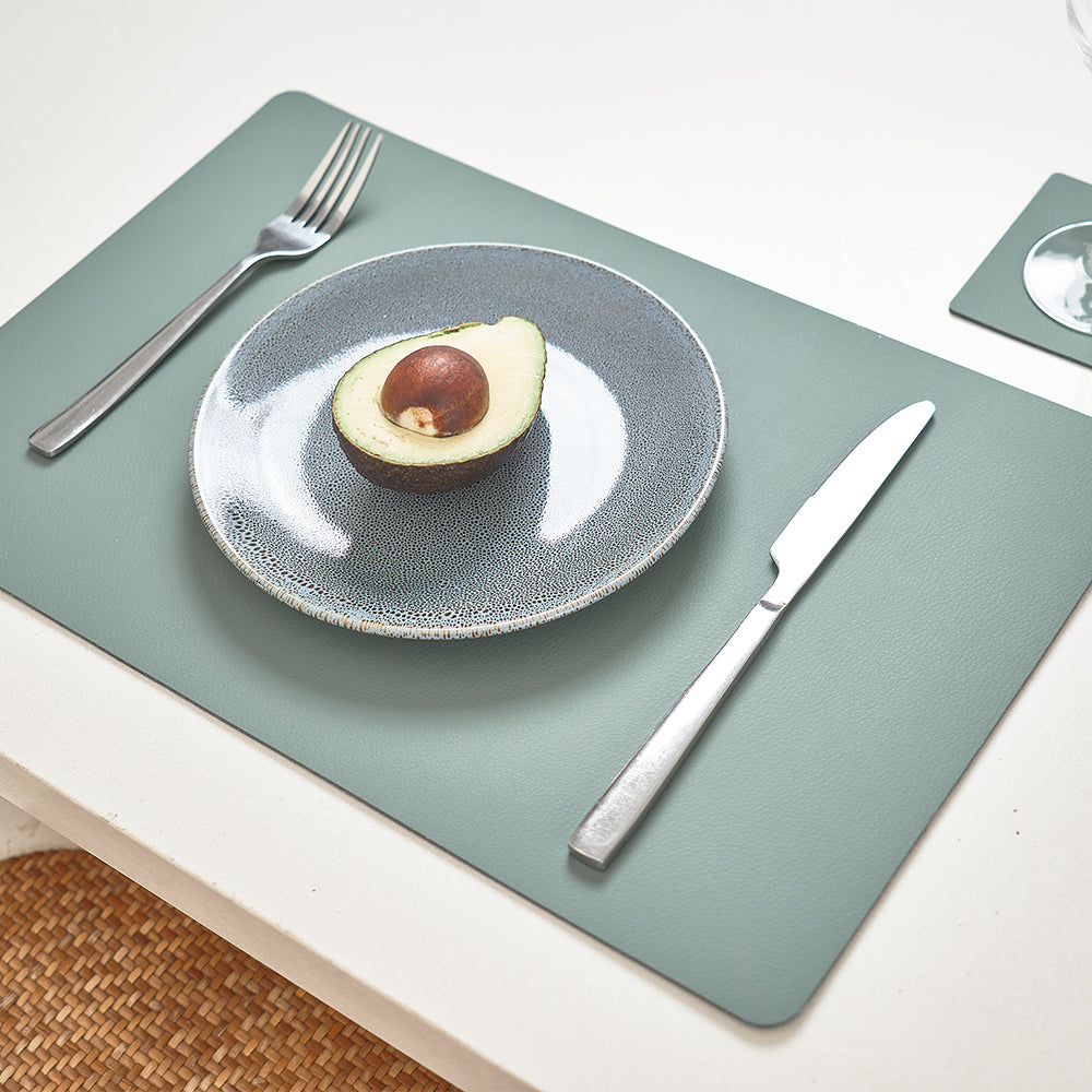 Annabel Trends Coaster Set Recycled Leather Sage