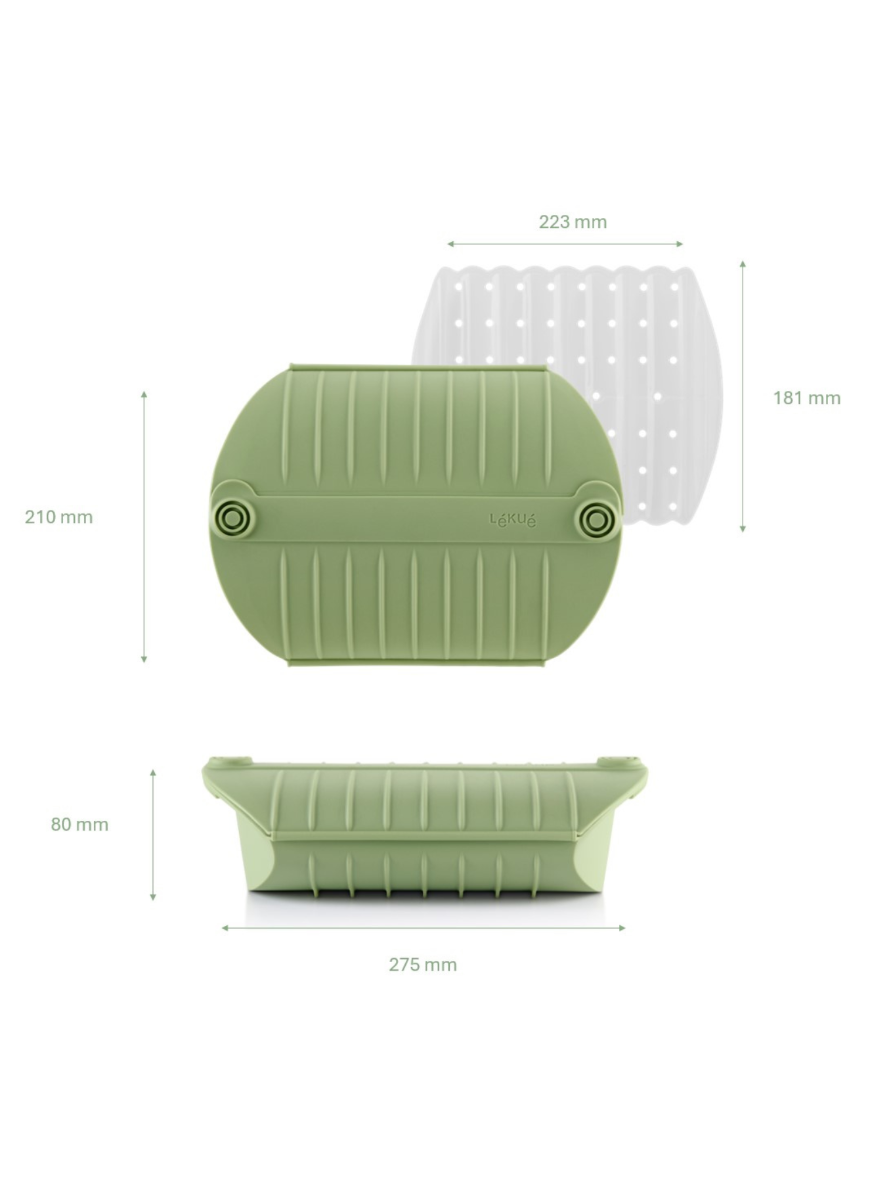 Lékué Steam Case with Tray 1.4L