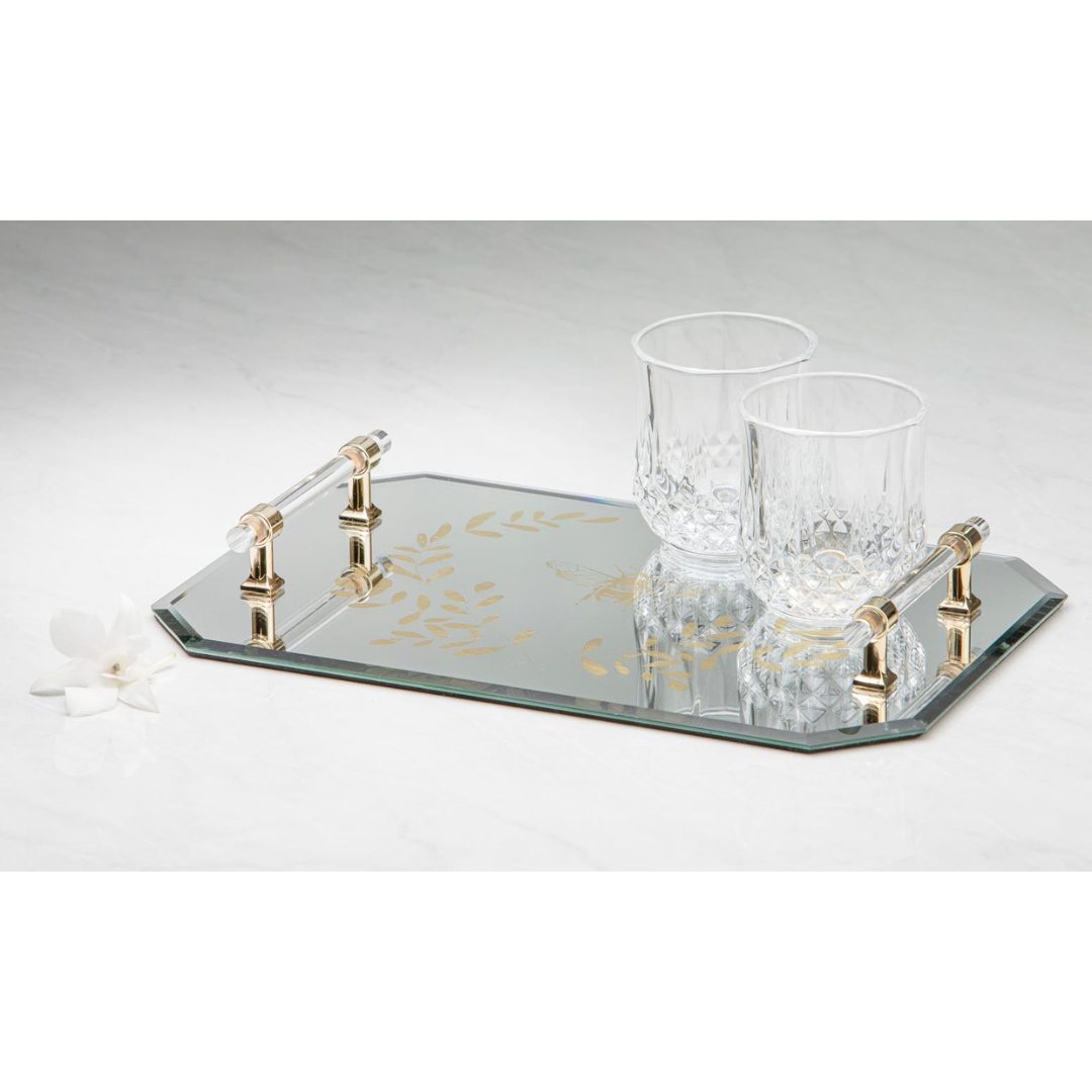 Ashdene Elegant Bee Mirrored Tray