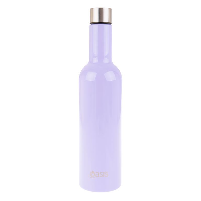 Oasis Stainless Steel Double Wall Wine Traveller 750ml - Lilac
