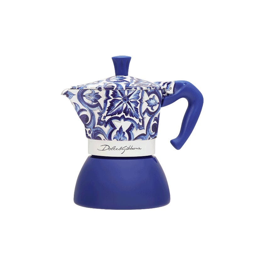 Bialetti Dolce & Gabbana Blue Moka Induction 4 Cup (180 ml) Stovetop Coffee Maker