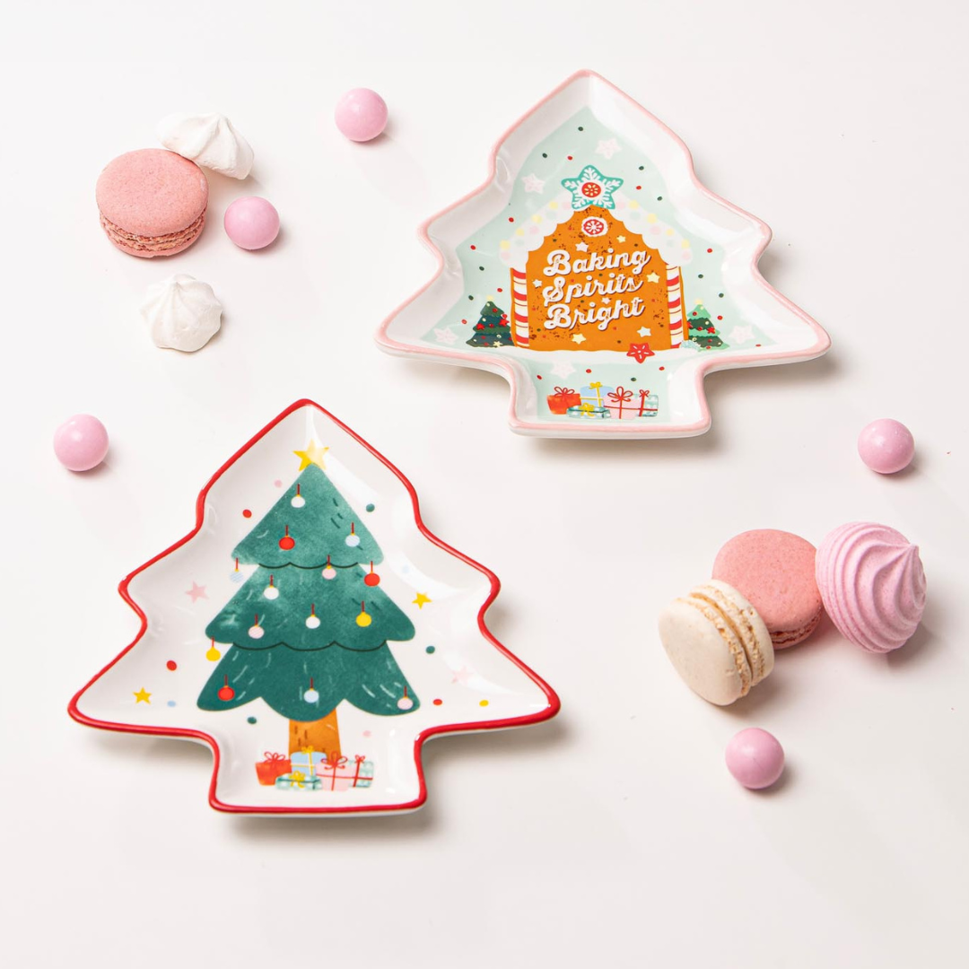 Ladelle Dasher Christmas Tree Gingerbread Dish