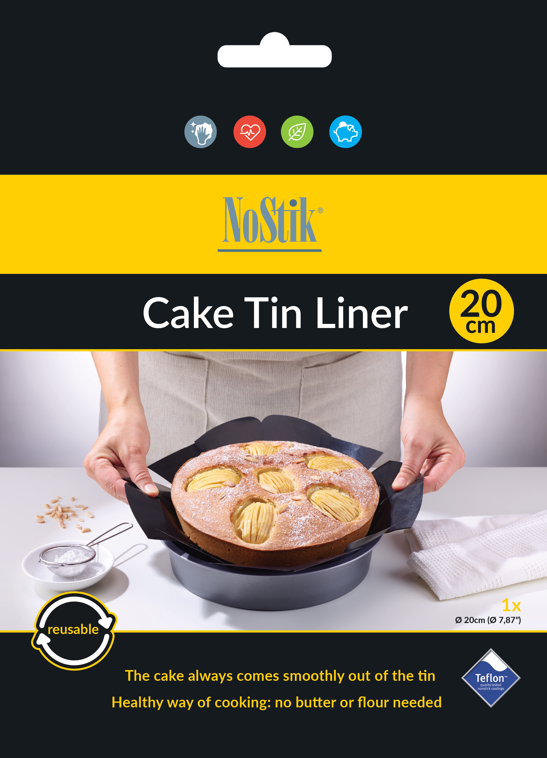 NoStik Cake Tin Liner Round - 20 cm