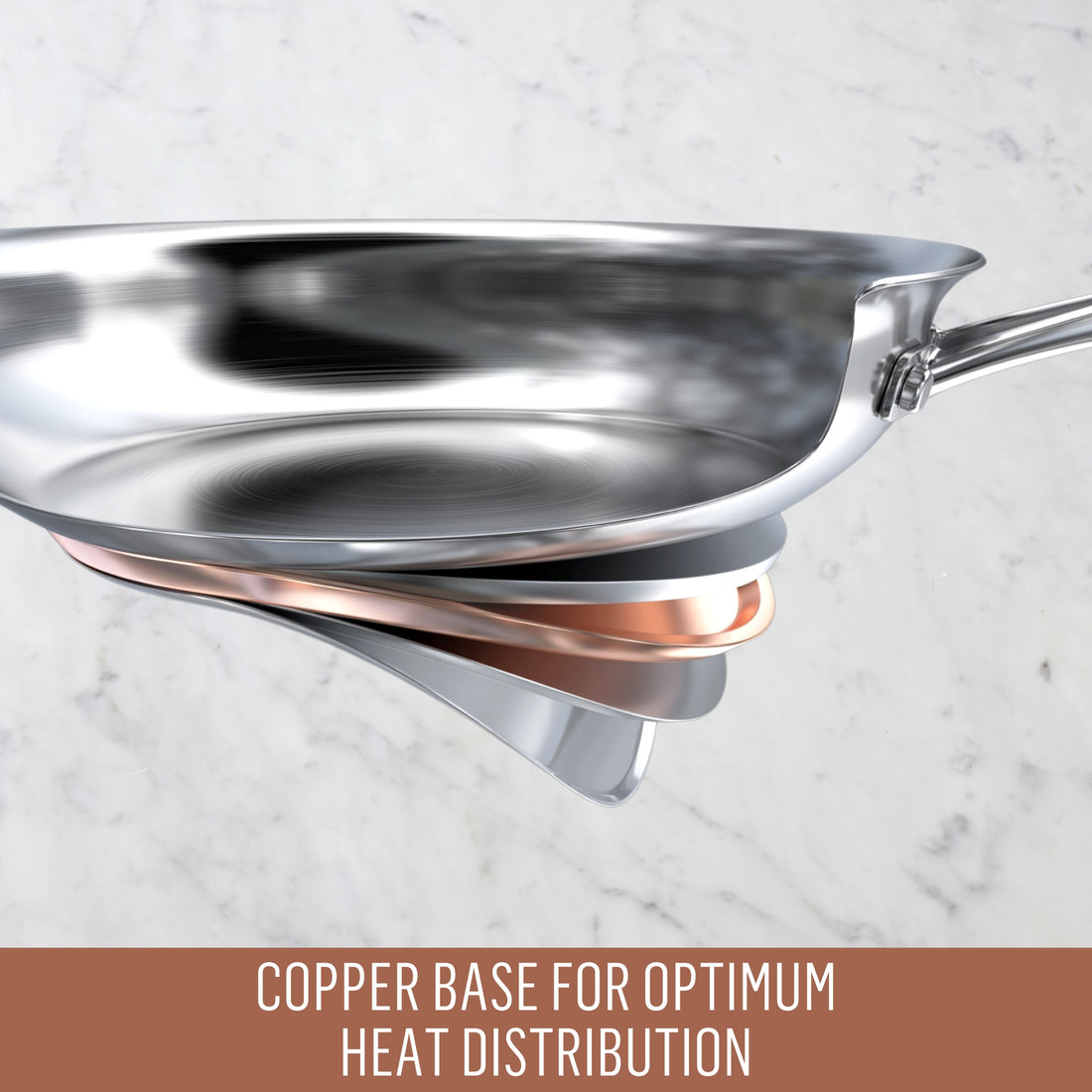 Essteele Per Vita Copper Base Stainless Steel Induction 24cm Open French Skillet