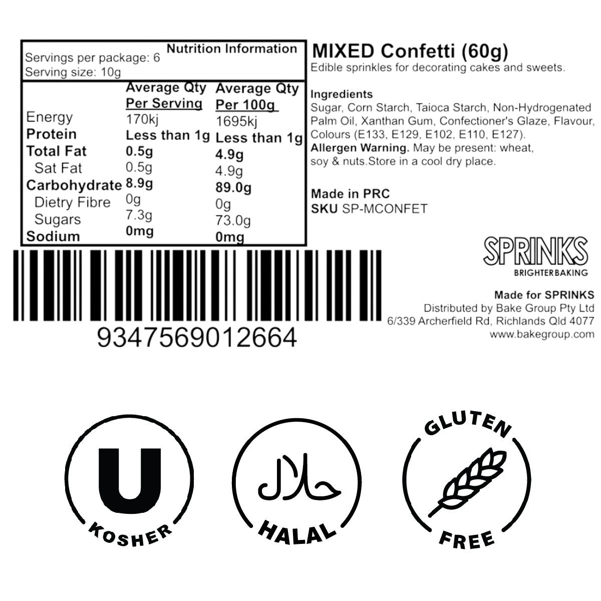 Sprinks Mixed Confetti 60g
