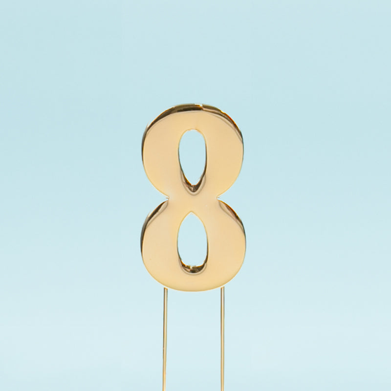Cake & Candle Bold Cake Topper Number 8 Gold