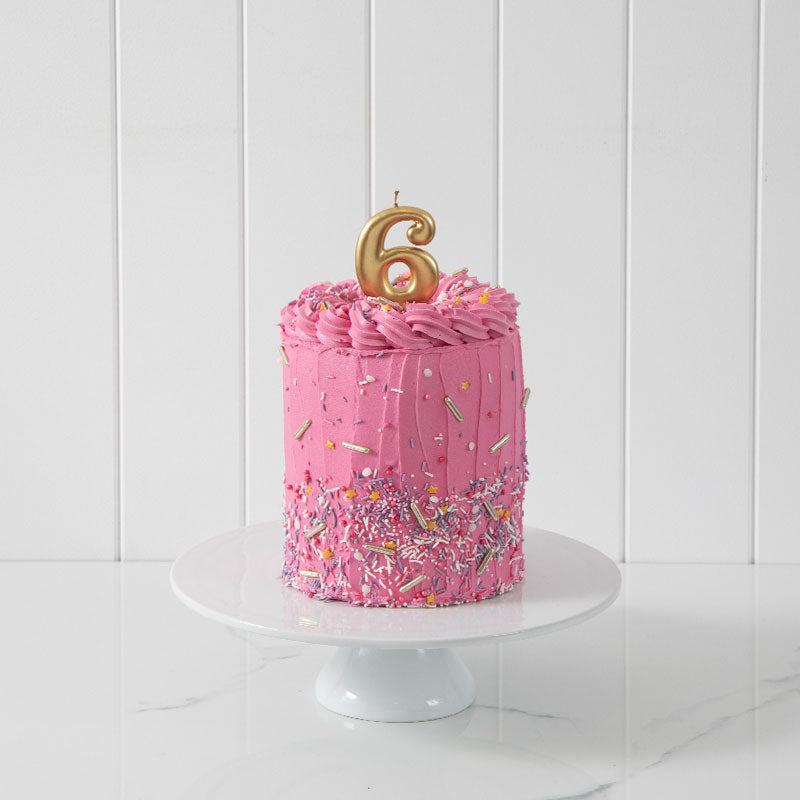 Cake & Candle Candle Number 6 Gold
