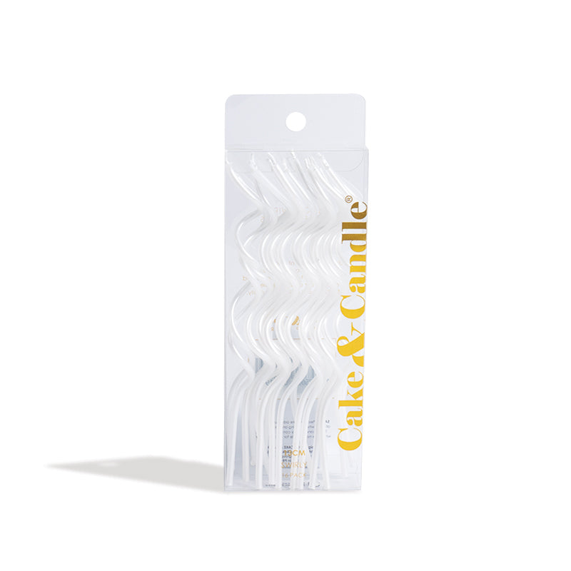Cake & Candle Swirly Cake Candles White 13cm 16 Pack