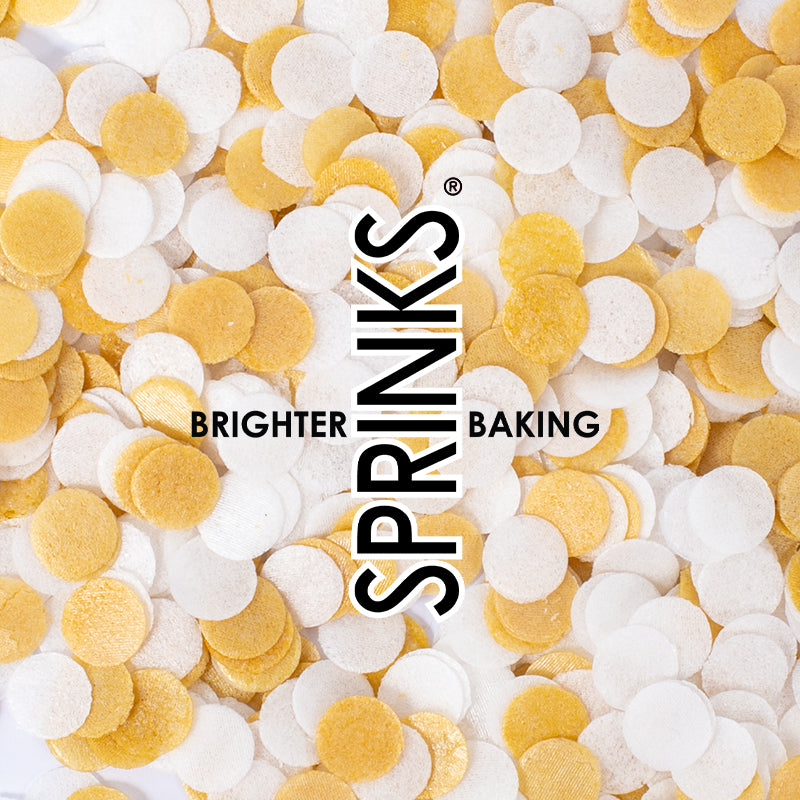 Sprinks Wafer Confetti Decorations White & Gold 9g