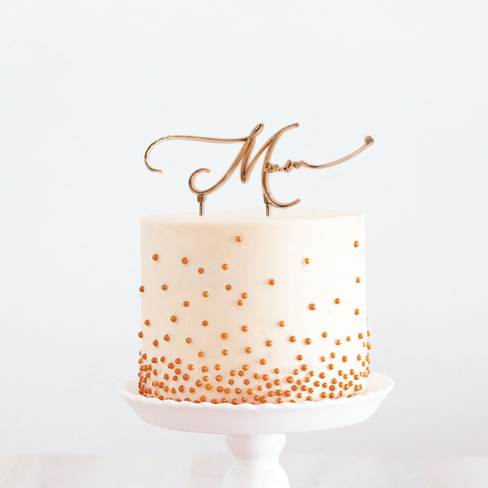 Cake & Candle Metal Cake Topper Mum Rose Gold