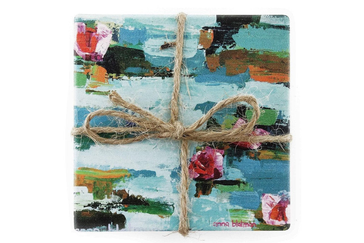Lilli Rock Natalie's Lillies 4 Piece Coaster Set