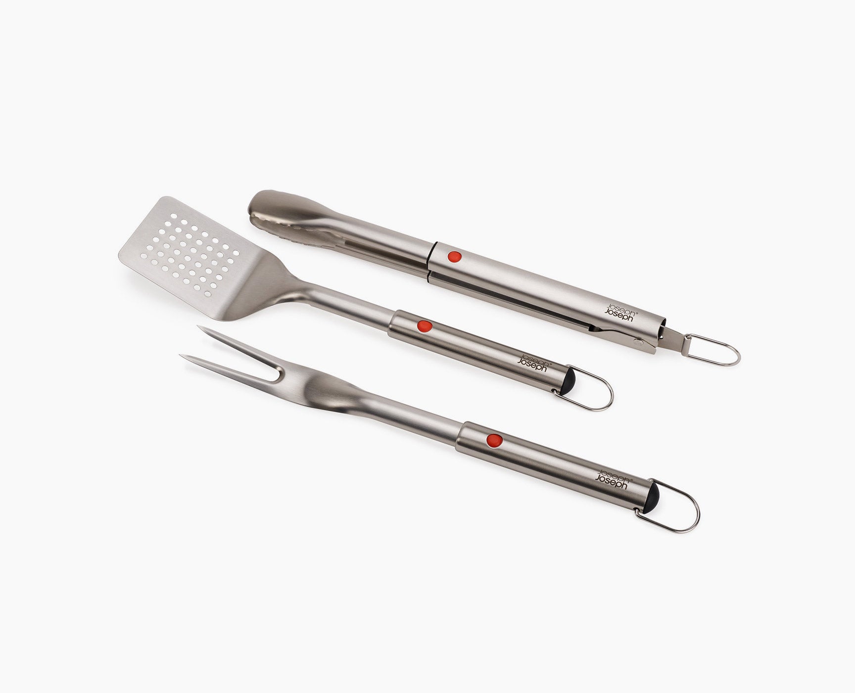 Joseph Joseph Grillout 3-Piece Bbq Turner, Tongs & Fork Set With  Retractable Heads