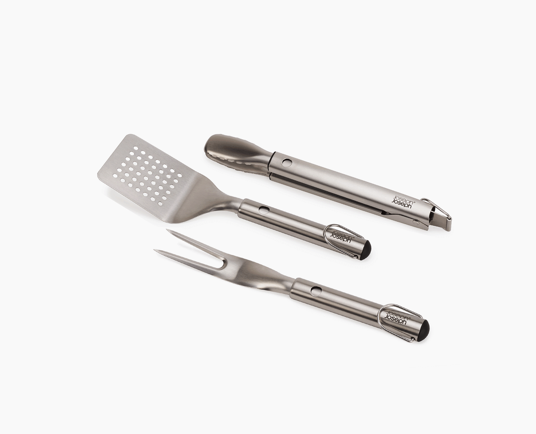 Joseph Joseph Grillout 3-Piece Bbq Turner, Tongs & Fork Set With  Retractable Heads
