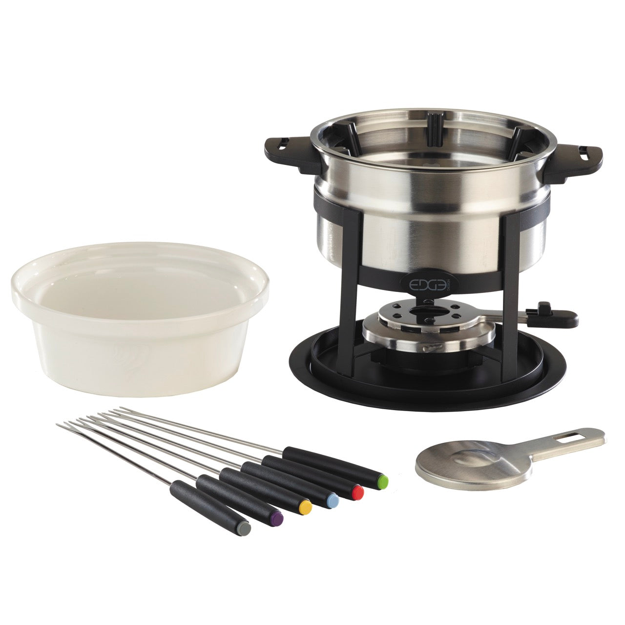 Edge Design 12 Piece 3-in-1 Stainless Steel Fondue Set