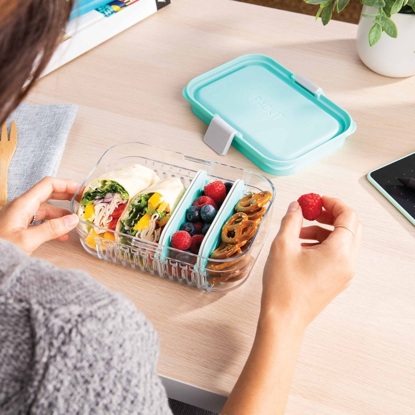 PackIt MOD Lunch Bento Container 890ml - Mint