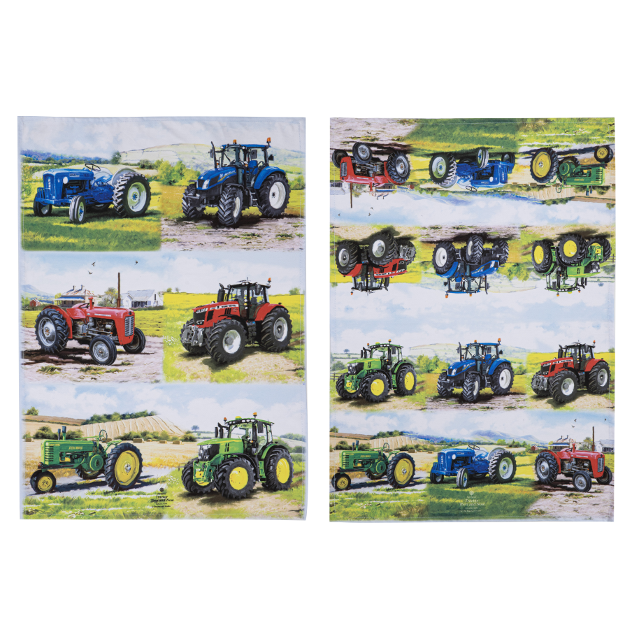 Ashdene Tractors Then & Now 2pk Kitchen Towel