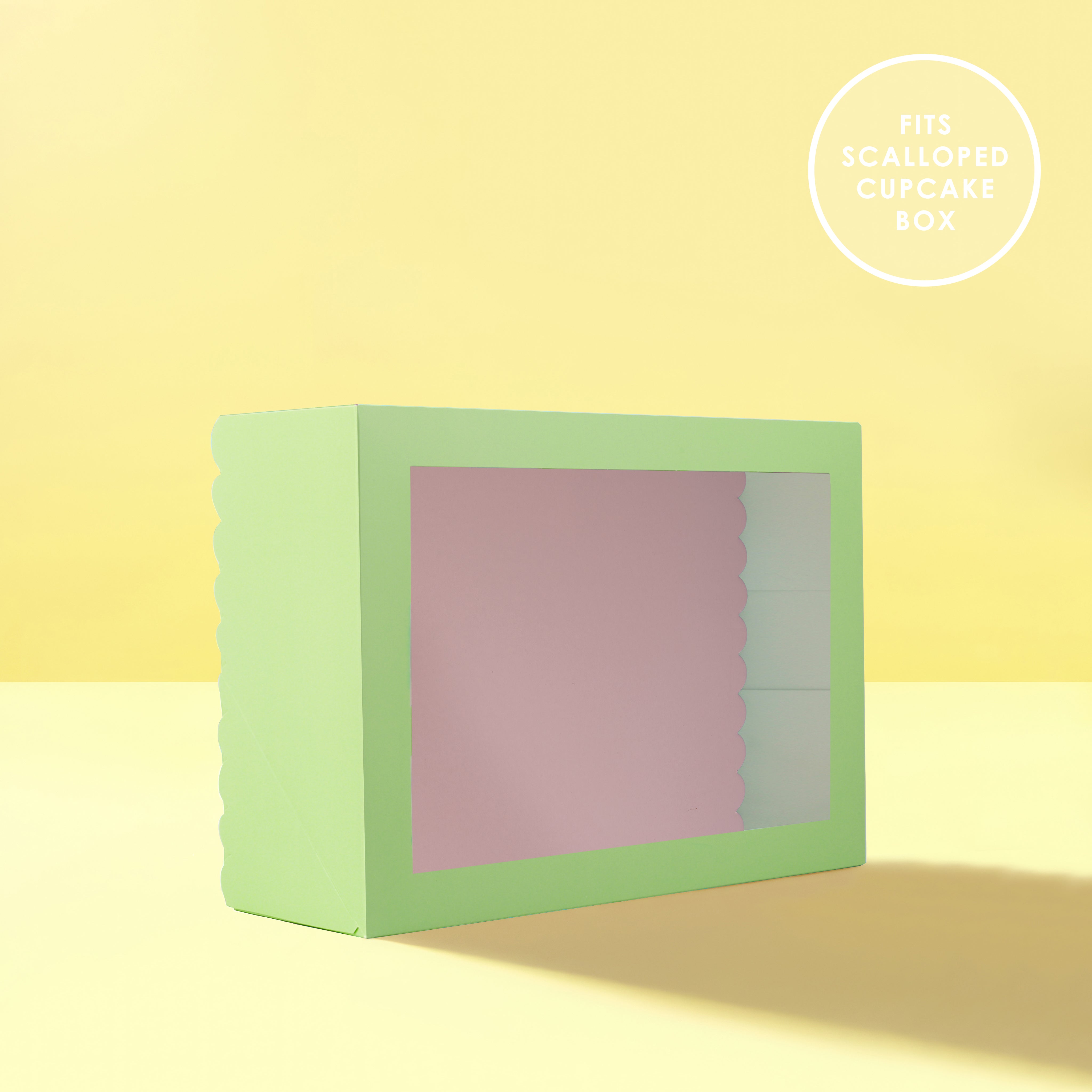 Papyrus Dual-Colour Scalloped Cake Board Rectangle Pink & Green