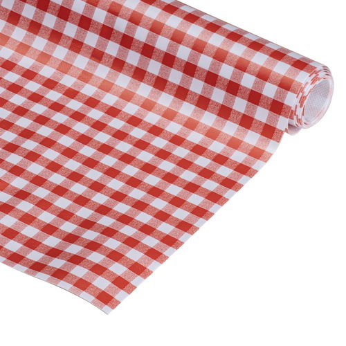 Ladelle Red Gingham 149cmx25m Printed Tabletones