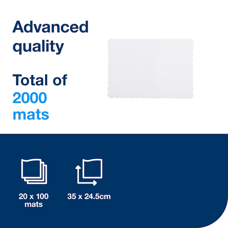 Tork Advanced White Disposable Placemats 350x245mm (100 Pack)