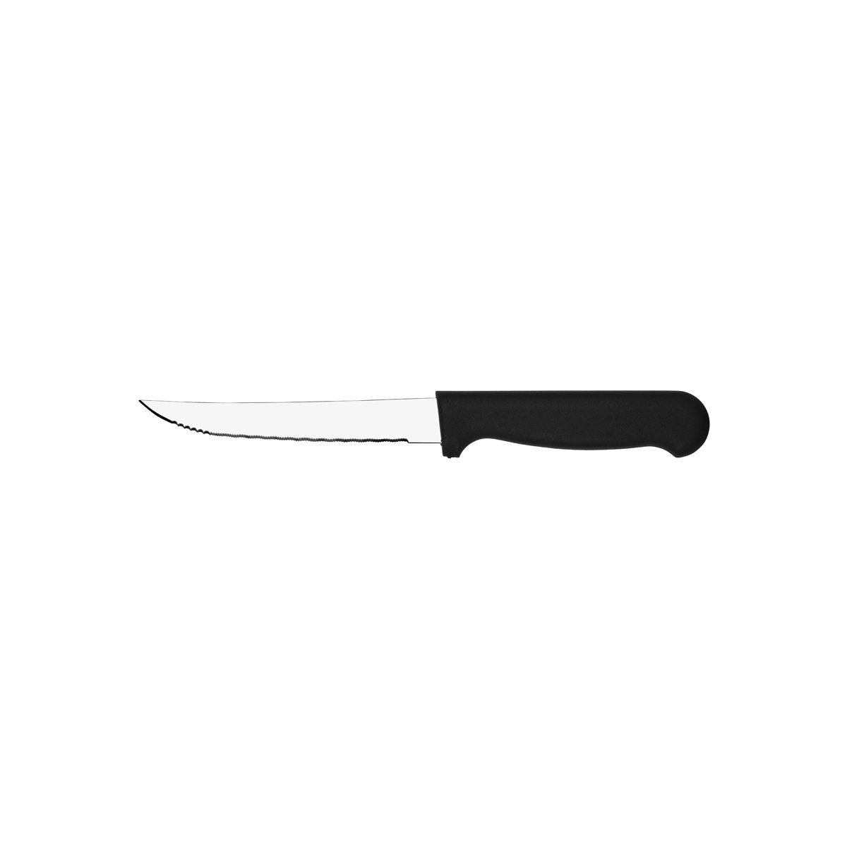 Tablekraft Steak Knives Black Plastic Handle Pointed Tip (Pack of 12)
