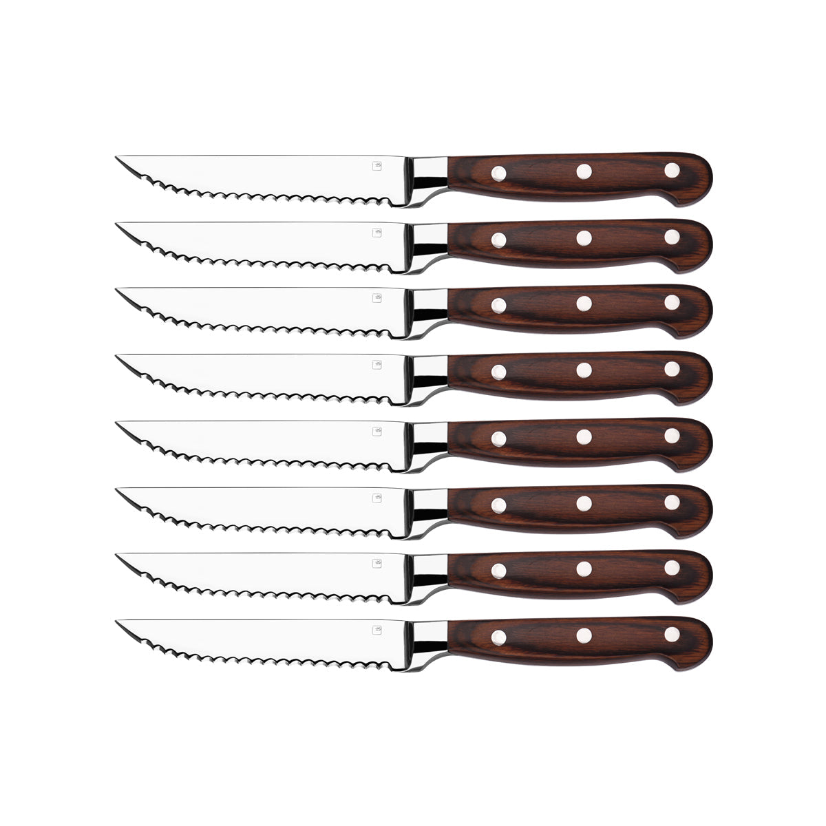 Tablekraft Steak Knives Pakkawood Handle Full Tang Set 8pc