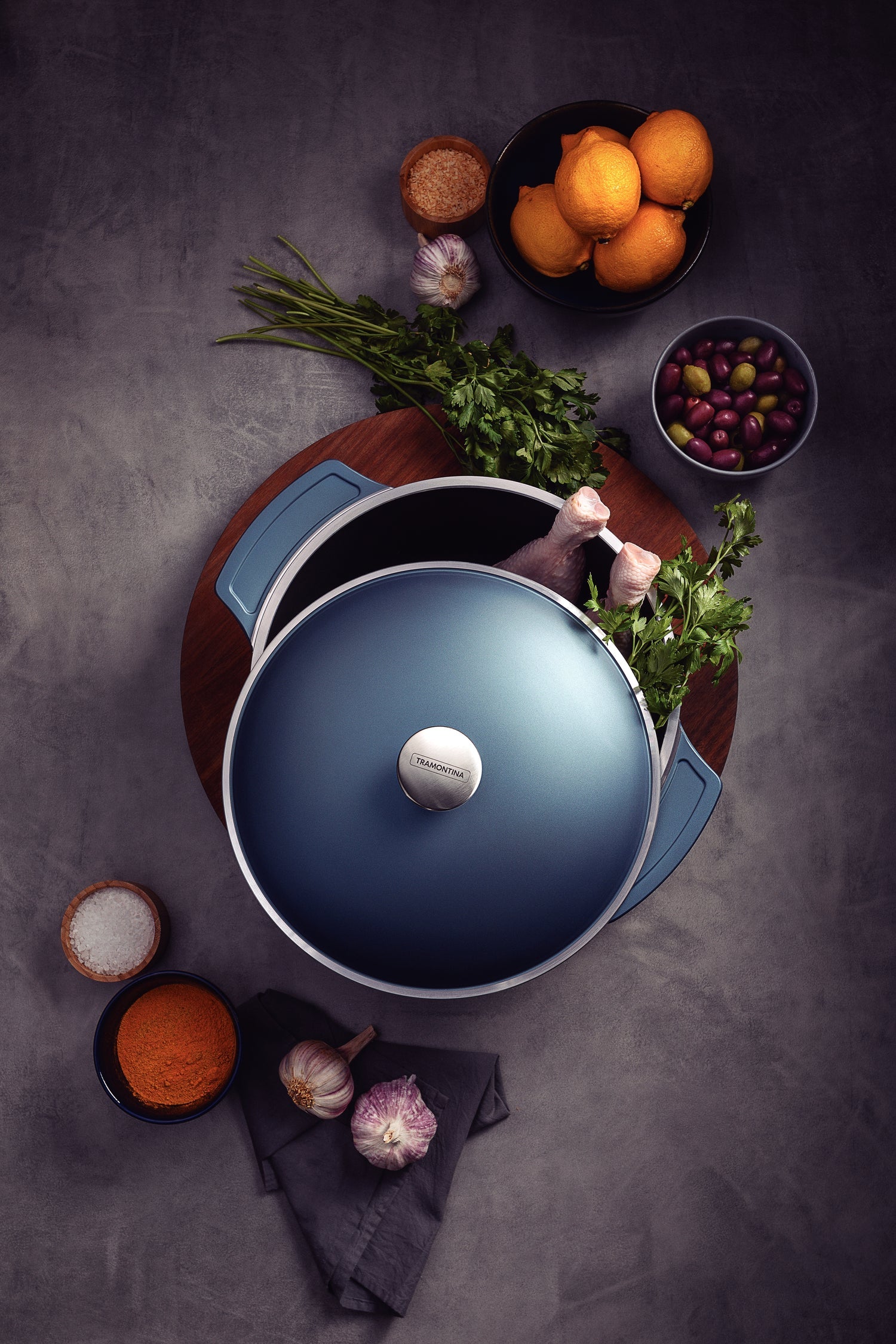 Tramontina Lyon Non-Stick Casserole – 24cm – Elemental Blue