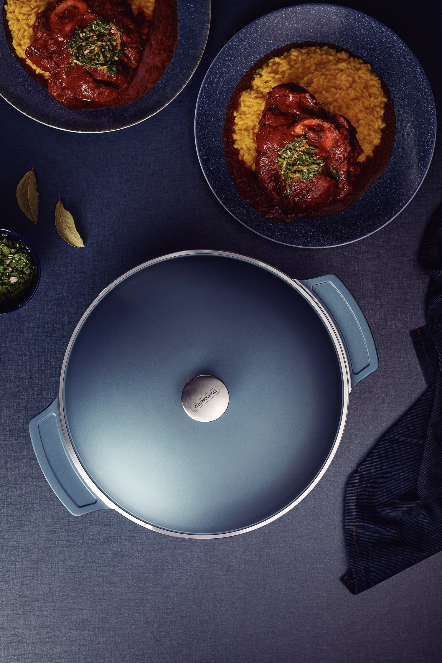 Tramontina Lyon Non-Stick Casserole – 30cm / 6.8L – Elemental Blue