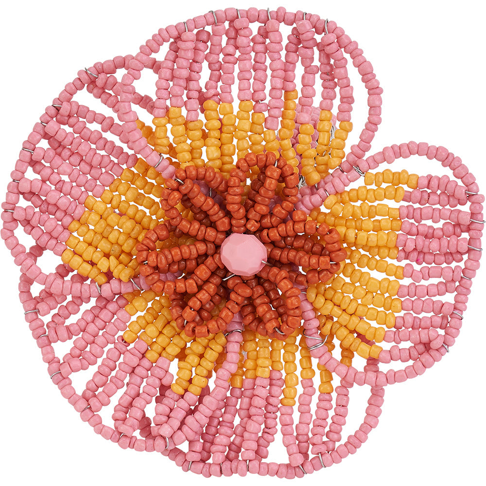 Annabel Trends Beaded Napkin Ring Flower Yellow