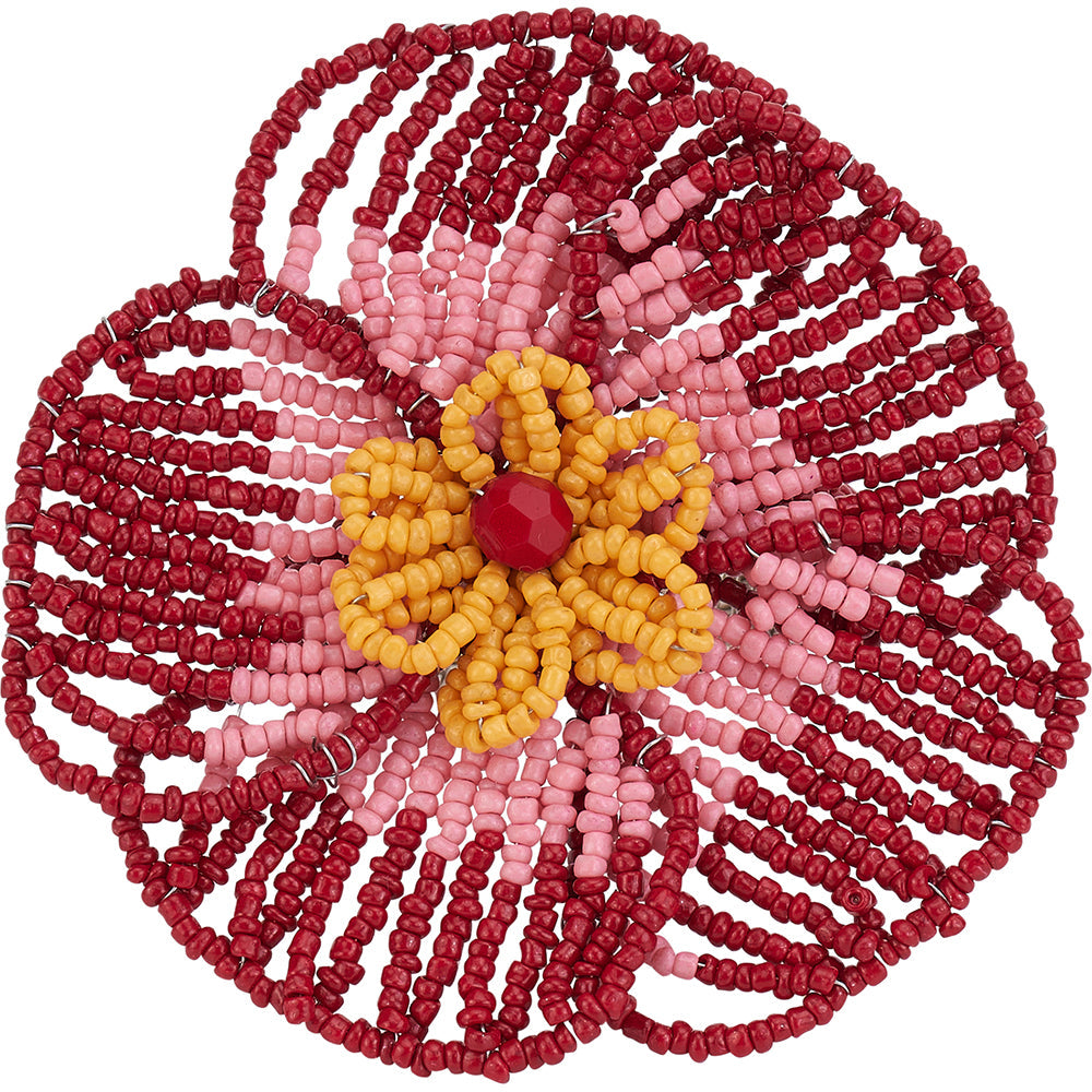 Annabel Trends Beaded Napkin Ring Flower Pink