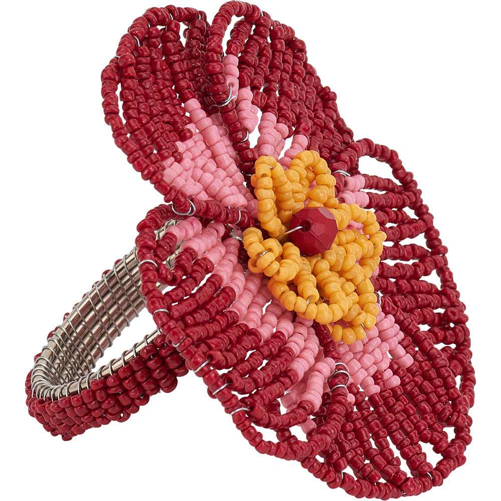 Annabel Trends Beaded Napkin Ring Flower Yellow