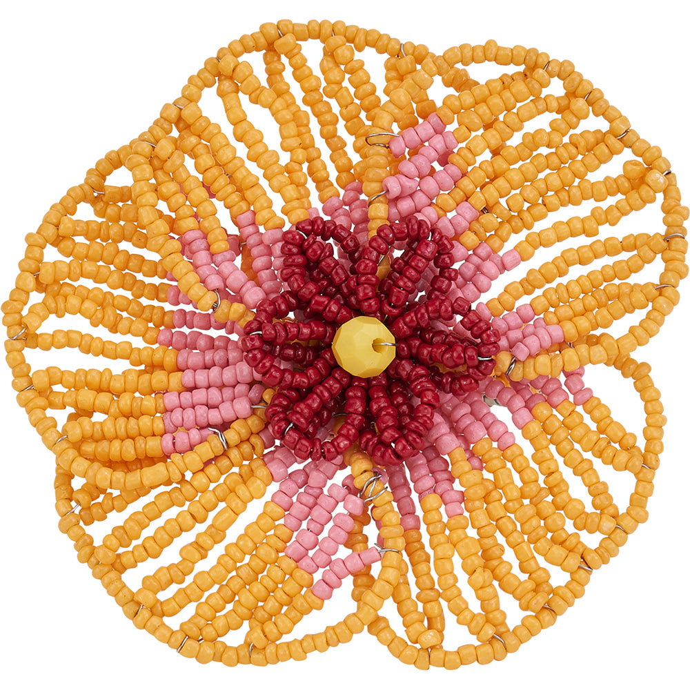 Annabel Trends Beaded Napkin Ring Flower Yellow