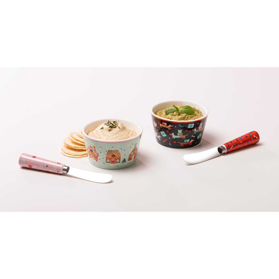 Ladelle Dasher Gingerbread Bowl and Spreader