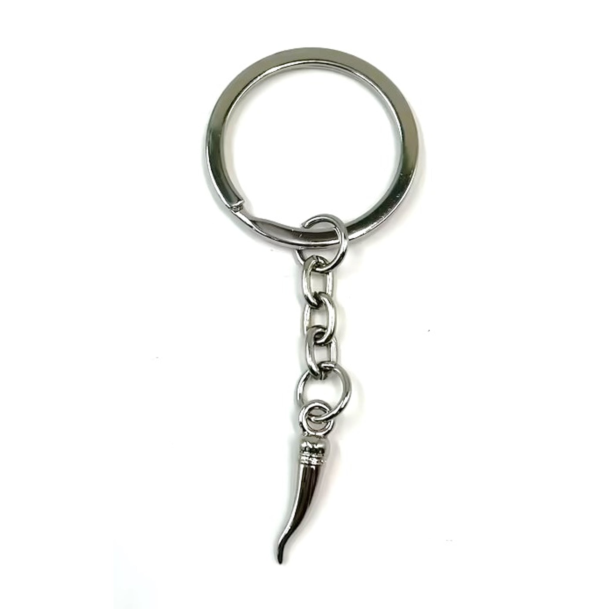 Vogue 20mm Zinc Alloy Silver Corni Chilli Key Ring