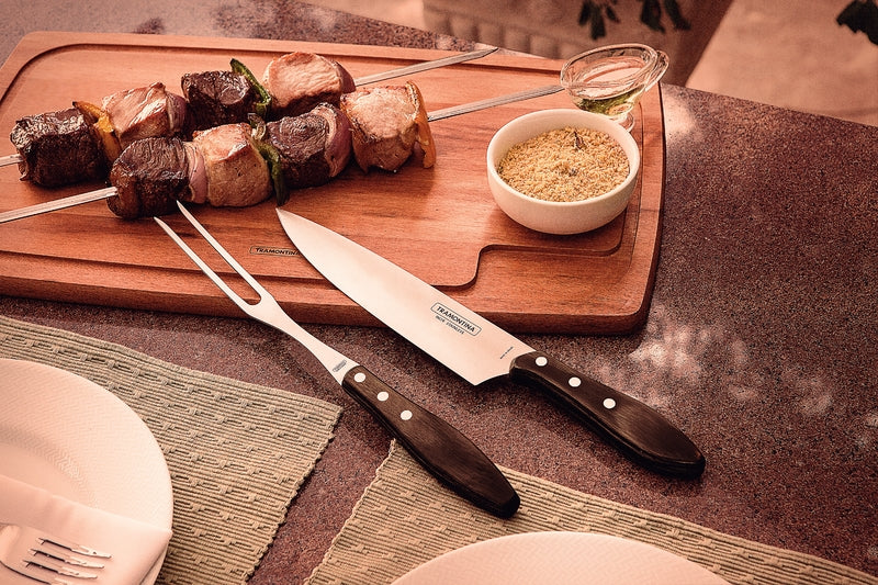 Tramontina Churrasco Carving Fork With Stainless-Steel Blade & Treated Brown Polywood Handle