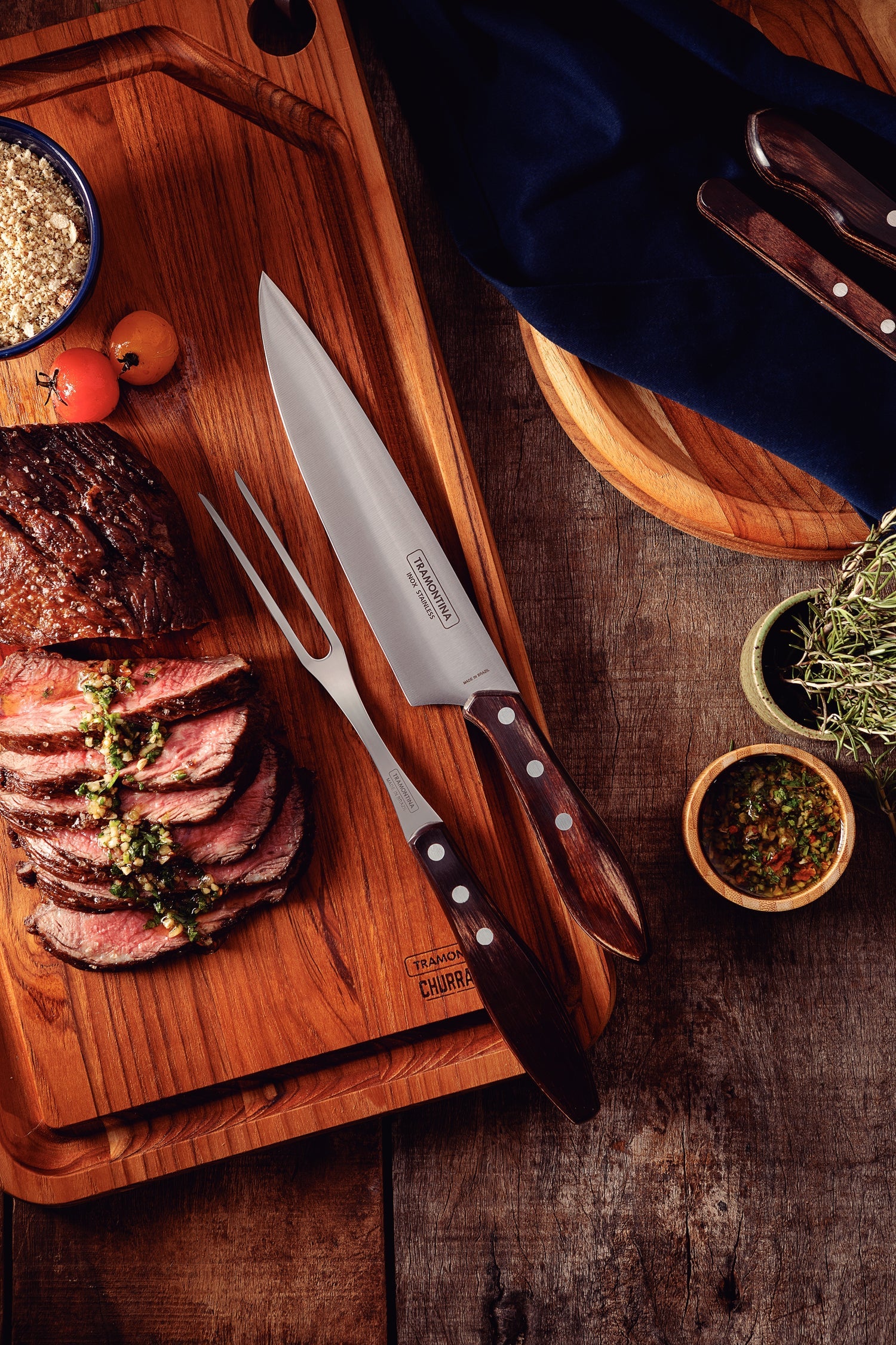 Tramontina Churrasco Barbecue Set Polywood 2-Piece