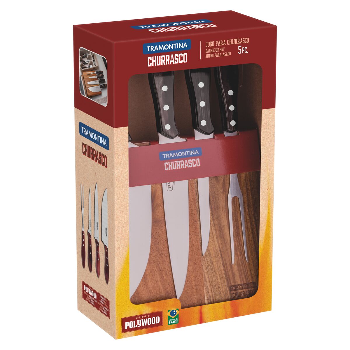 Tramontina Churrasco Barbecue 5-Piece Knife Block Set