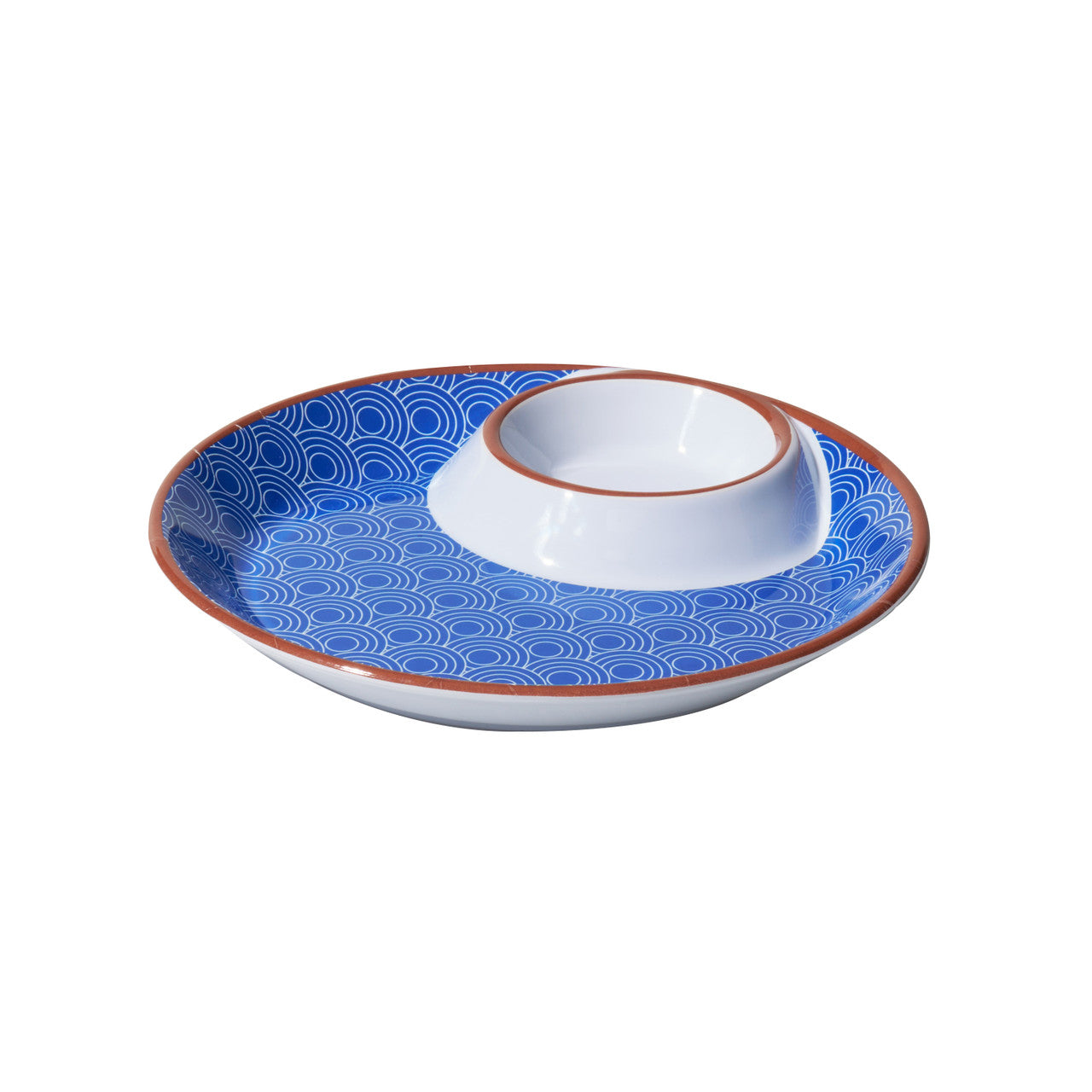 Avanti Individual Serving Plate with Dip Bowl – Wave – Round 20cm