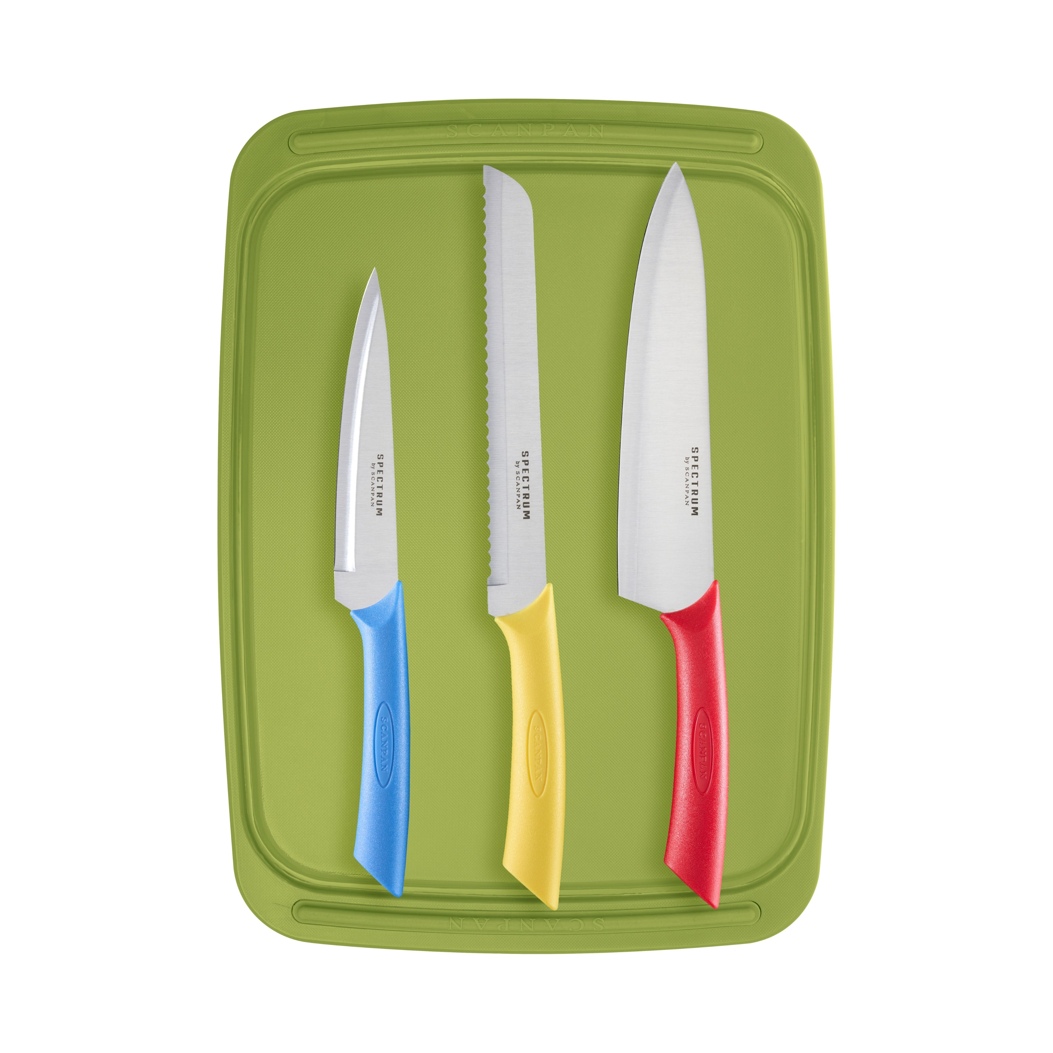 Scanpan Spectrum Knife & Board Set - 4 Piece Coloured