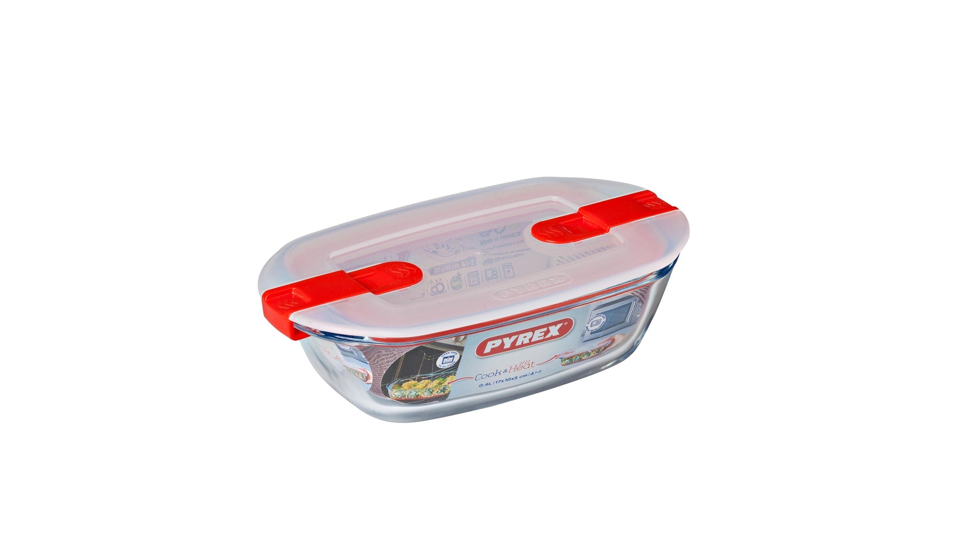 Pyrex Cook & Heat Glass Rectangle Container (400mL)