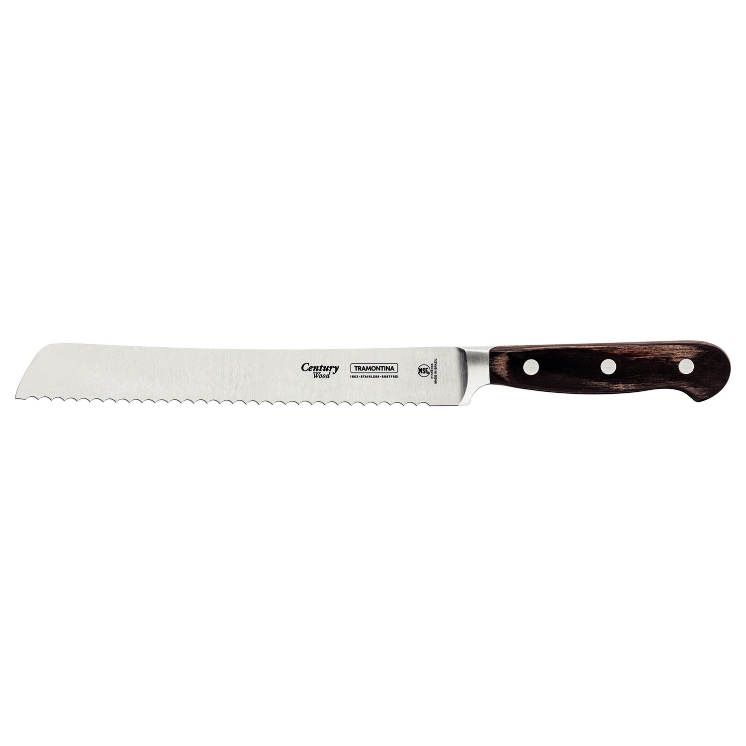 Tramontina Century Wood Bread Knife – 20cm – Treated Brown Wood Handle