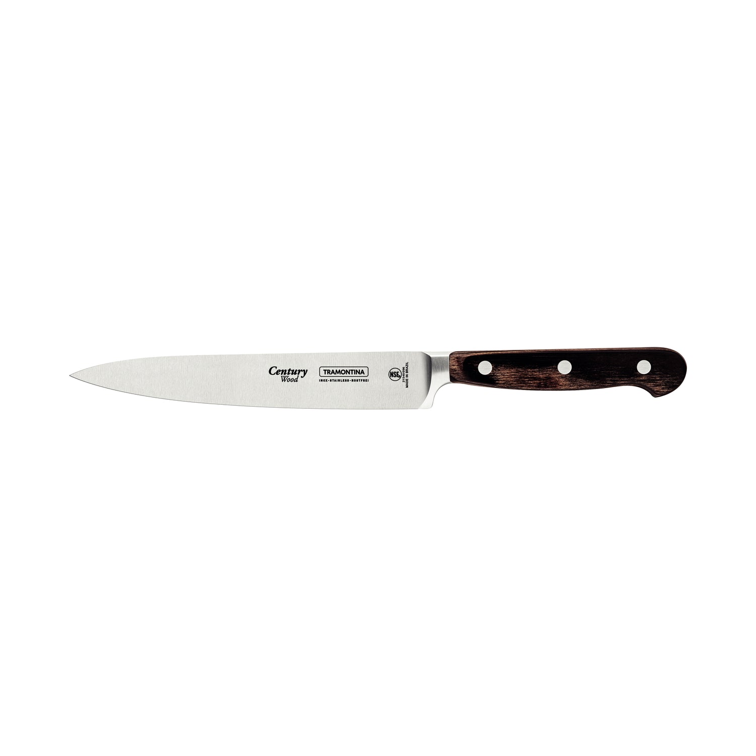 Tramontina Century Wood Utility Knife With Stainless-Steel Blade & Brown Treated-Wood Handle 15cm