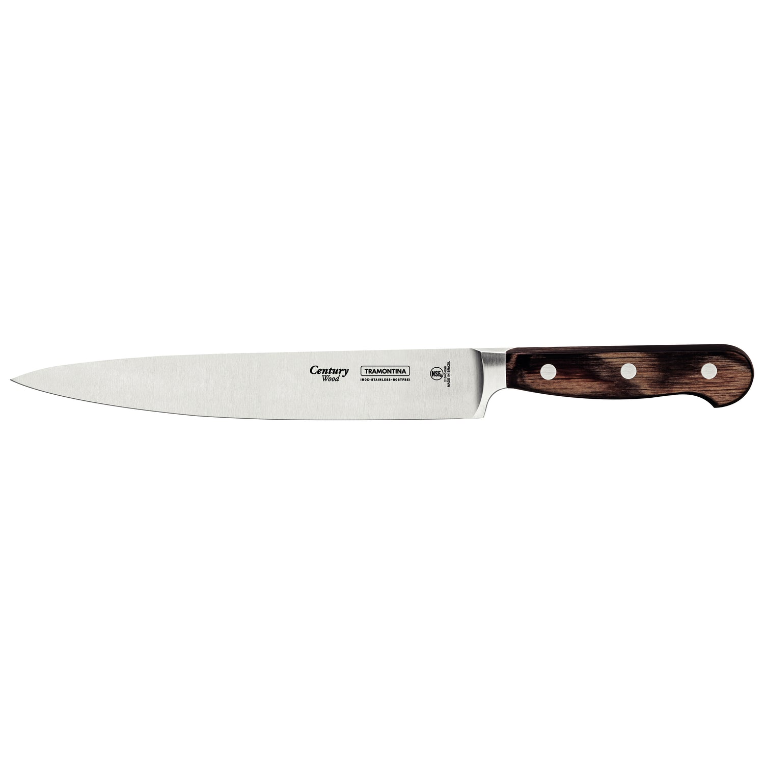 Tramontina Century Wood Utility Knife With Stainless-Steel Blade & Brown Treated-Wood Handle 20cm