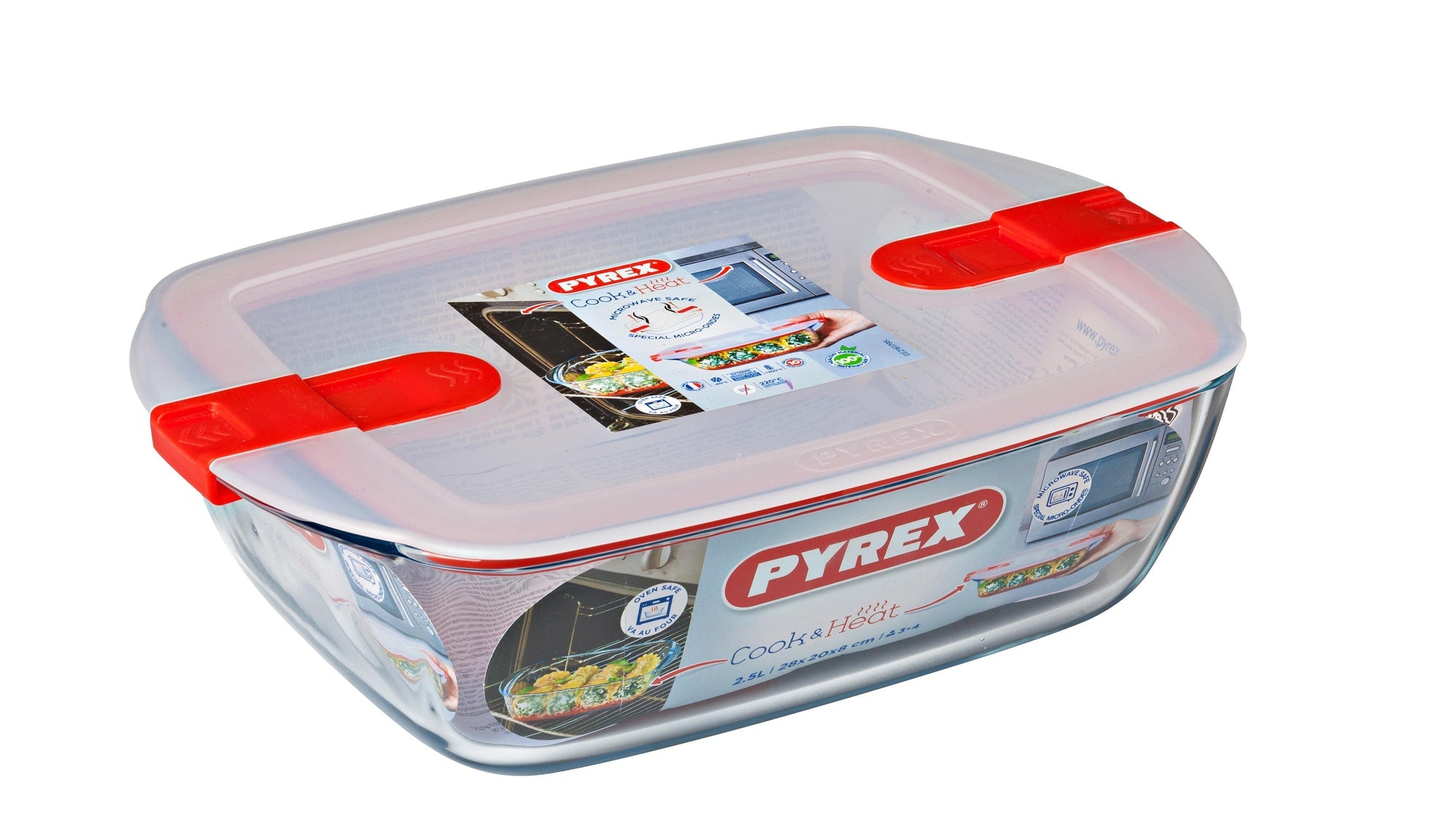 Pyrex Cook & Heat Glass Rectangle Container (2.5L)