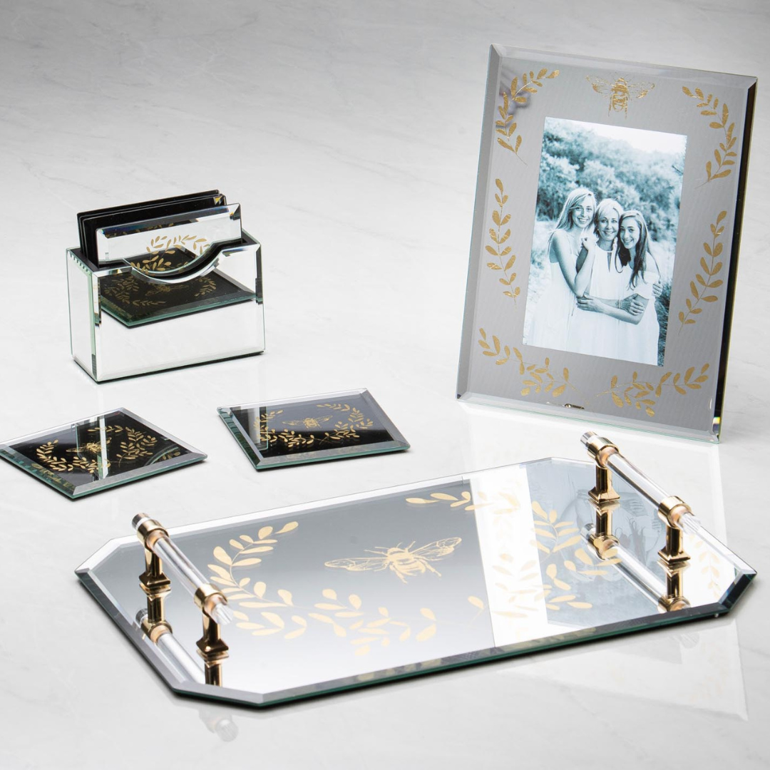 Ashdene Elegant Bee Mirrored Tray
