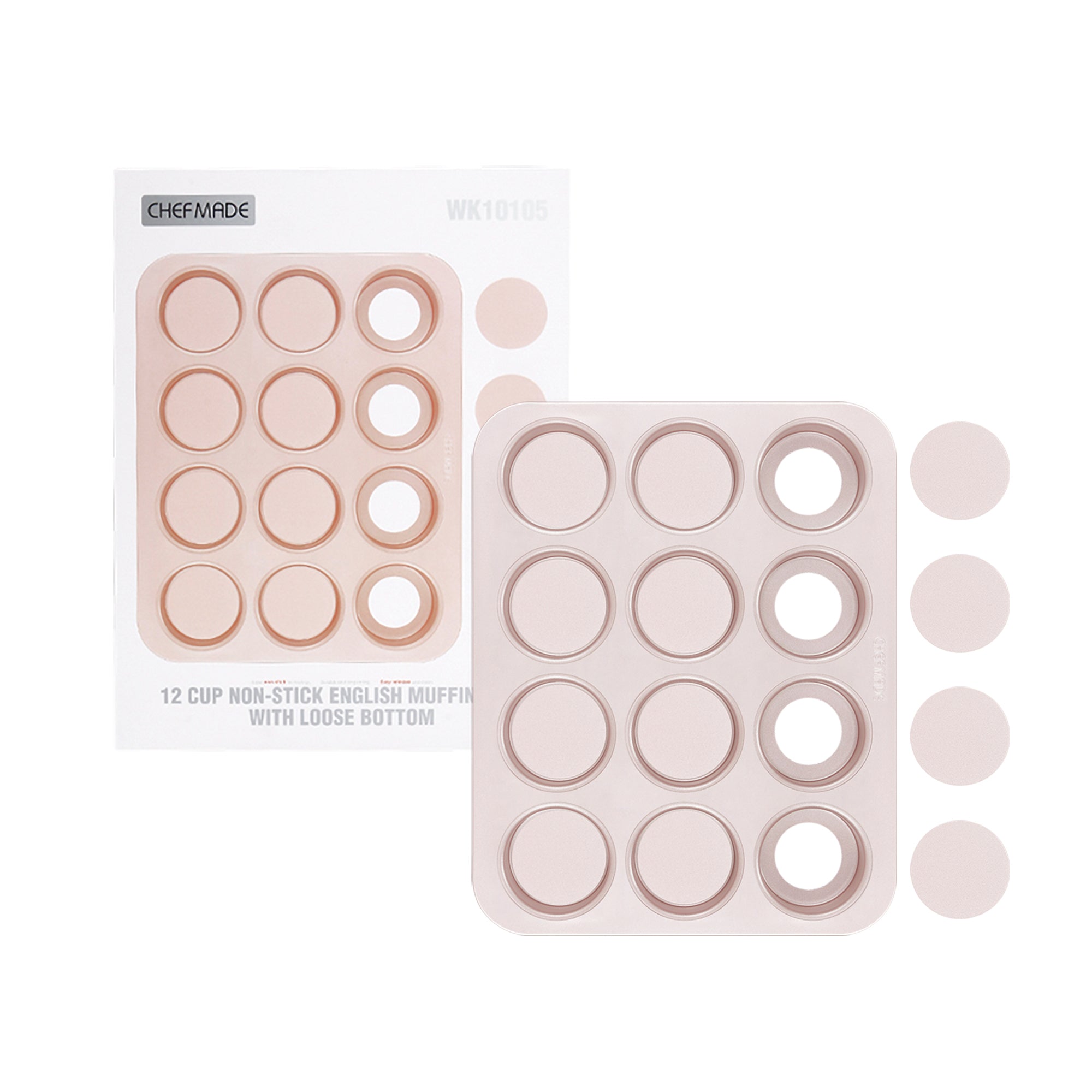 CHEFMADE English Muffin Pan 12 Cup with Loose Base (WK10105)