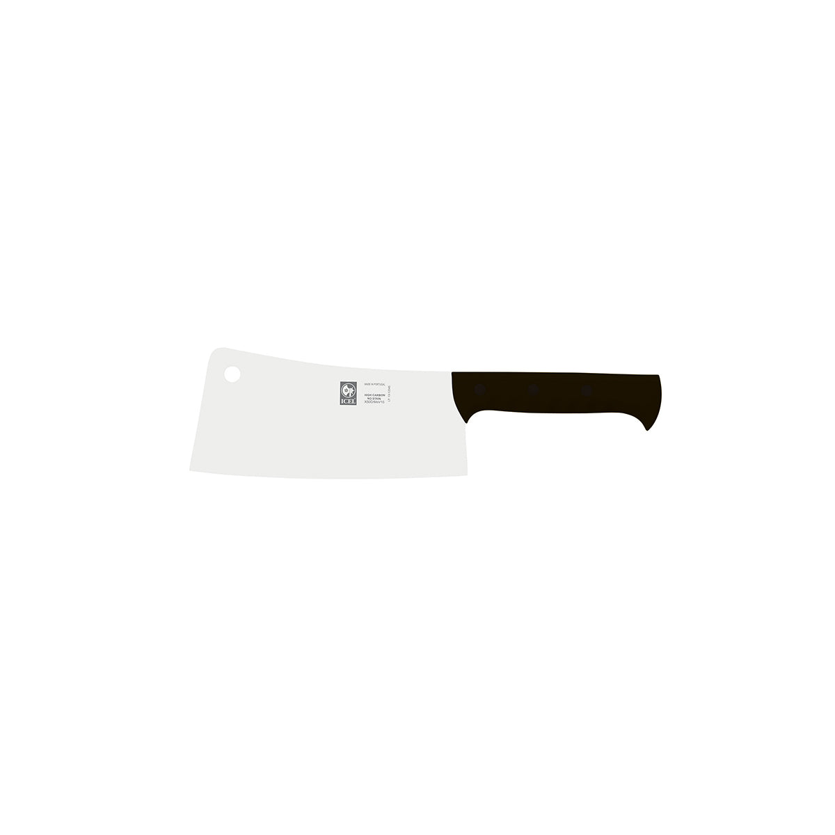 ICEL Cleaver with hole in blade (150mm - Black) (Ip4024)