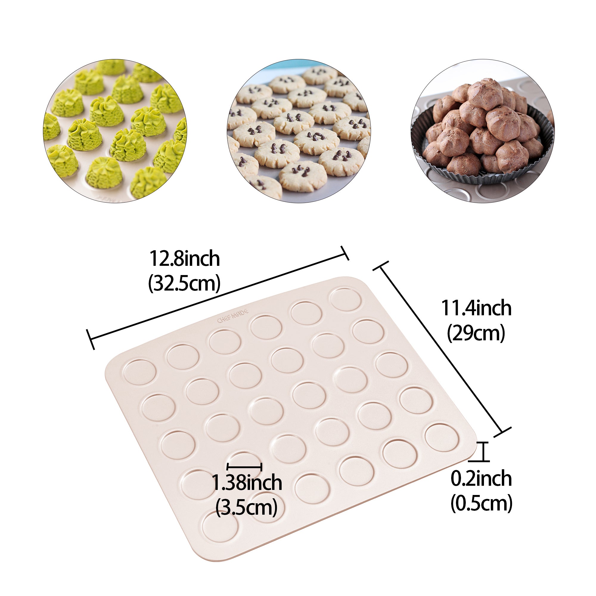 CHEFMADE Macaron Baking Sheet 30 Piece (WK9249)